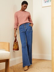 Love & Roses Pink Cosy Stitch Detail Jumper - Image 4 of 4