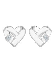 Simply Silver Silver Recycled Knotted Heart Earrings - Image 3 of 3