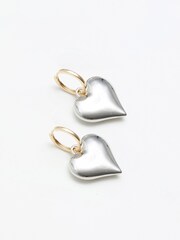 Jon Richard Silver Statement Heart Earrings - Image 2 of 4