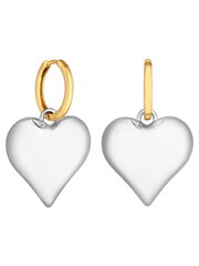 Jon Richard Silver Statement Heart Earrings - Image 4 of 4