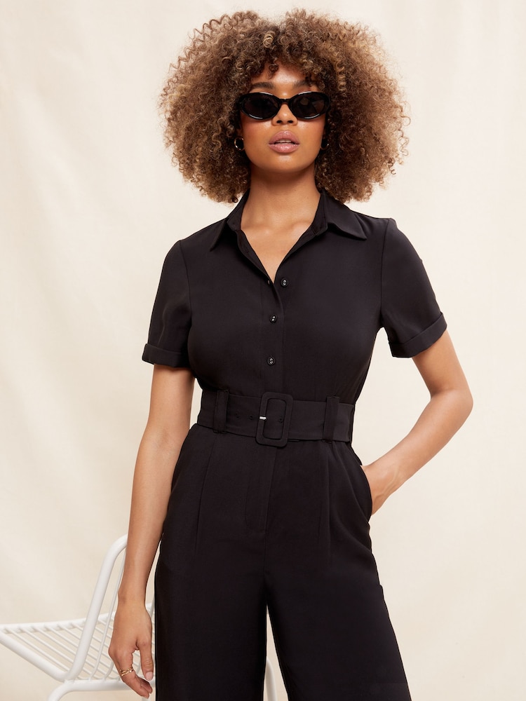 Petite Jumpsuit Short Sleeve Jumpsuit Black Buy Friends Like These