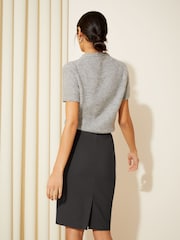 Friends Like These Grey Sculpting Stretch Knee Length Midi Skirt - Image 4 of 4