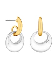 Jon Richard Brown Two Tone Plated Doorknocker Earrings - Image 1 of 1