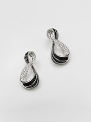 Jon Richard Silver Cubic Zirconia And Swirl Statement Earrings - Image 1 of 2