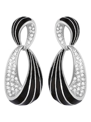 Jon Richard Silver Cubic Zirconia And Swirl Statement Earrings - Image 2 of 2