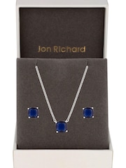 Jon Richard Silver Cubic Zirconia Open Stone Set - Gift Boxed - Image 2 of 2