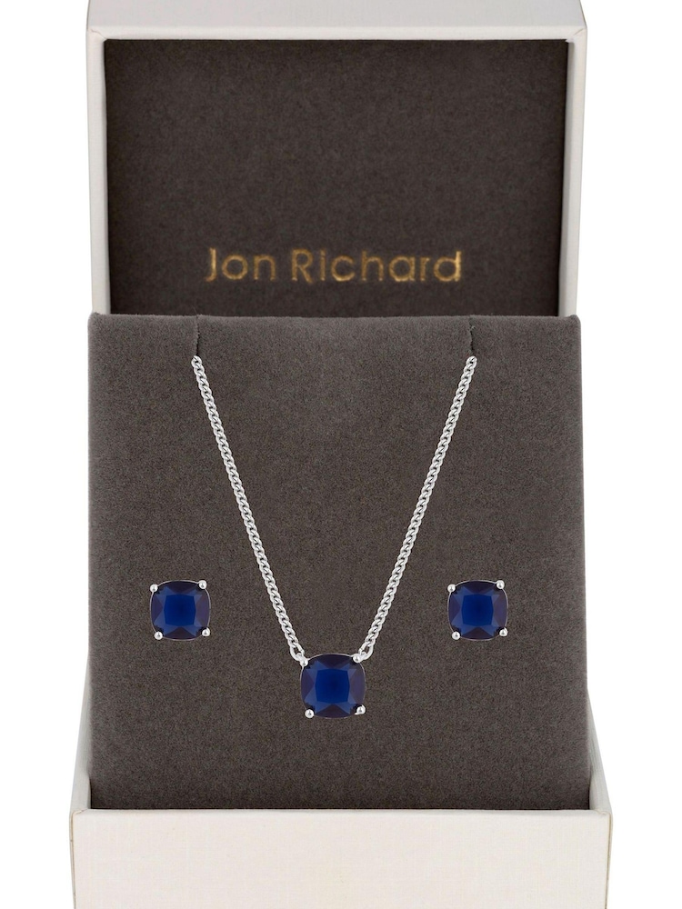 Jon Richard Silver Cubic Zirconia Open Stone Set - Gift Boxed - Image 2 of 2