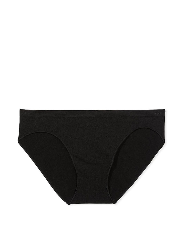 Victoria's Secret PINK Pure Black Seamless Bikini Knickers - Image 3 of 3