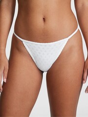Victoria's Secret PINK Optic White Pointelle Cotton G String Knickers - Image 1 of 3