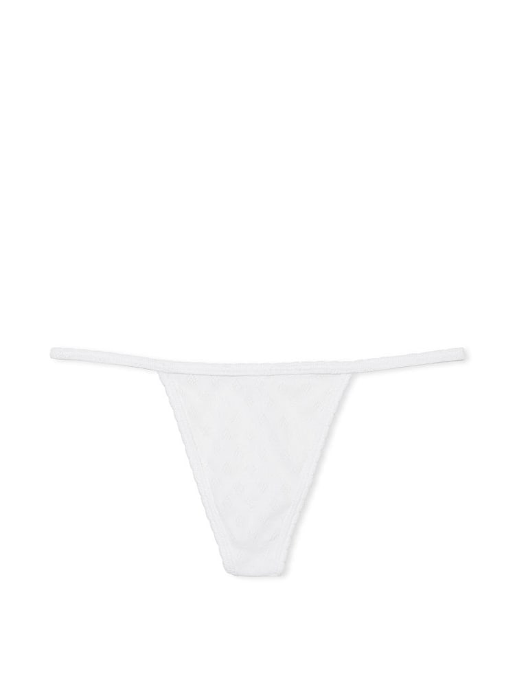 Victoria's Secret PINK Optic White Pointelle Cotton G String Knickers - Image 3 of 3