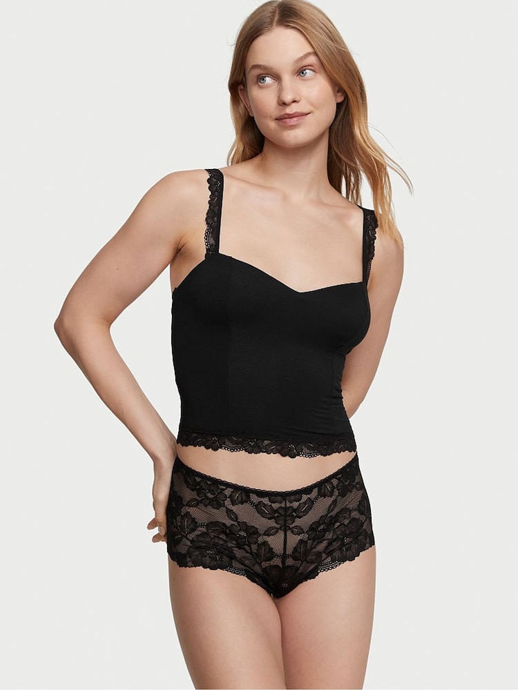 Victoria's Secret Black Stretch Modal Cami and Knicker Set - Image 1 of 3