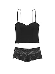 Victoria's Secret Black Stretch Modal Cami and Knicker Set - Image 3 of 3