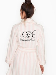 Victoria's Secret Pink Iconic Stripe Cosy Short Dressing Gown - Image 2 of 2