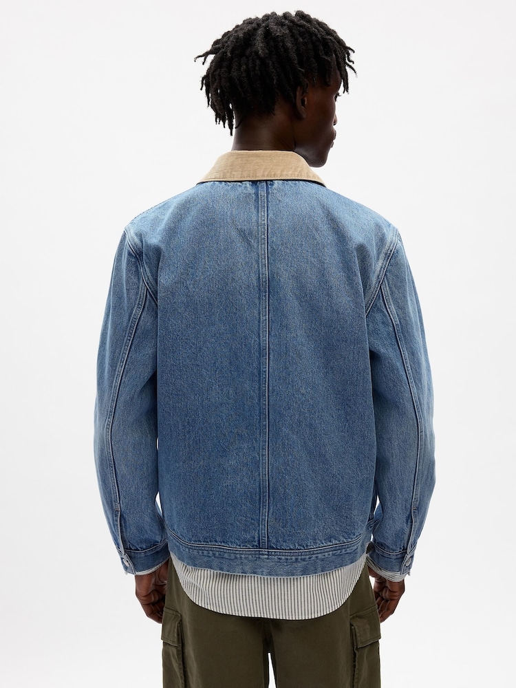 Gap Blue Unisex Sean Wotherspoon Washwell Denim Chore Jacket - Image 2 of 4