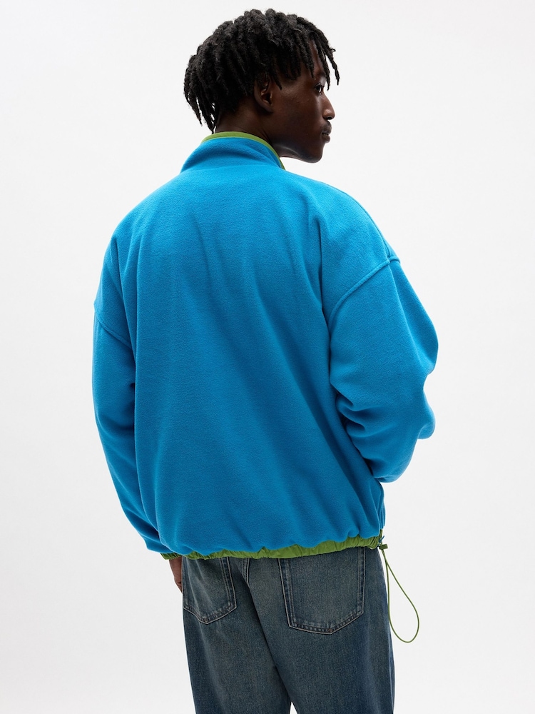 Gap Blue & Orange Unisex Sean Wotherspoon Reversible Half-Zip Fleece Pullover - Image 2 of 6