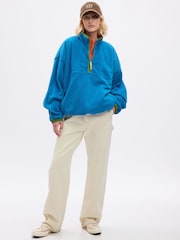 Gap Blue & Orange Unisex Sean Wotherspoon Reversible Half-Zip Fleece Pullover - Image 3 of 6