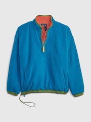 Gap Blue & Orange Unisex Sean Wotherspoon Reversible Half-Zip Fleece Pullover - Image 5 of 6