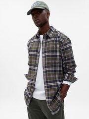Gap Green Organic Cotton Midweight Flannel Long Sleeve Shirt - Image 1 of 1