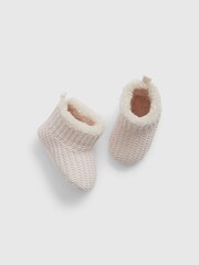 Gap Pink Sherpa-Lined Knit Booties - Image 1 of 1