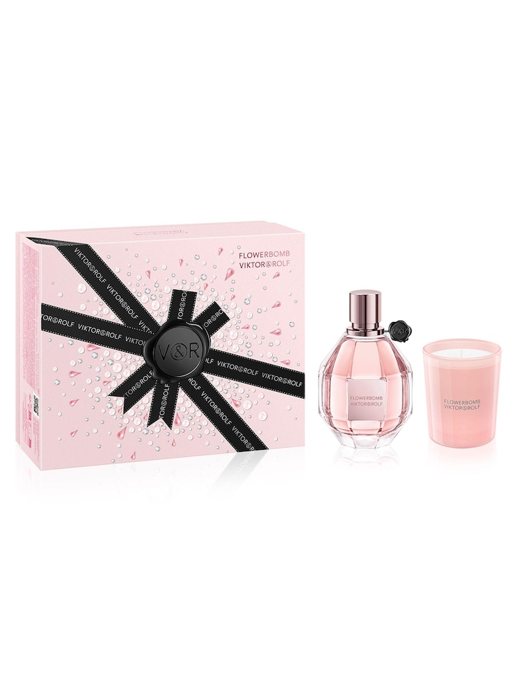 Viktor & Rolf Flowerbomb Eau De Toilette 100ml, Candle 70g Gift Set - Image 1 of 1