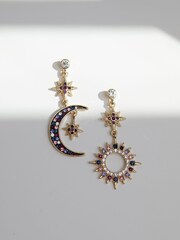 Lipsy Jewellery Gold Evil Eye Charm Mismatch Earrings - Image 2 of 2