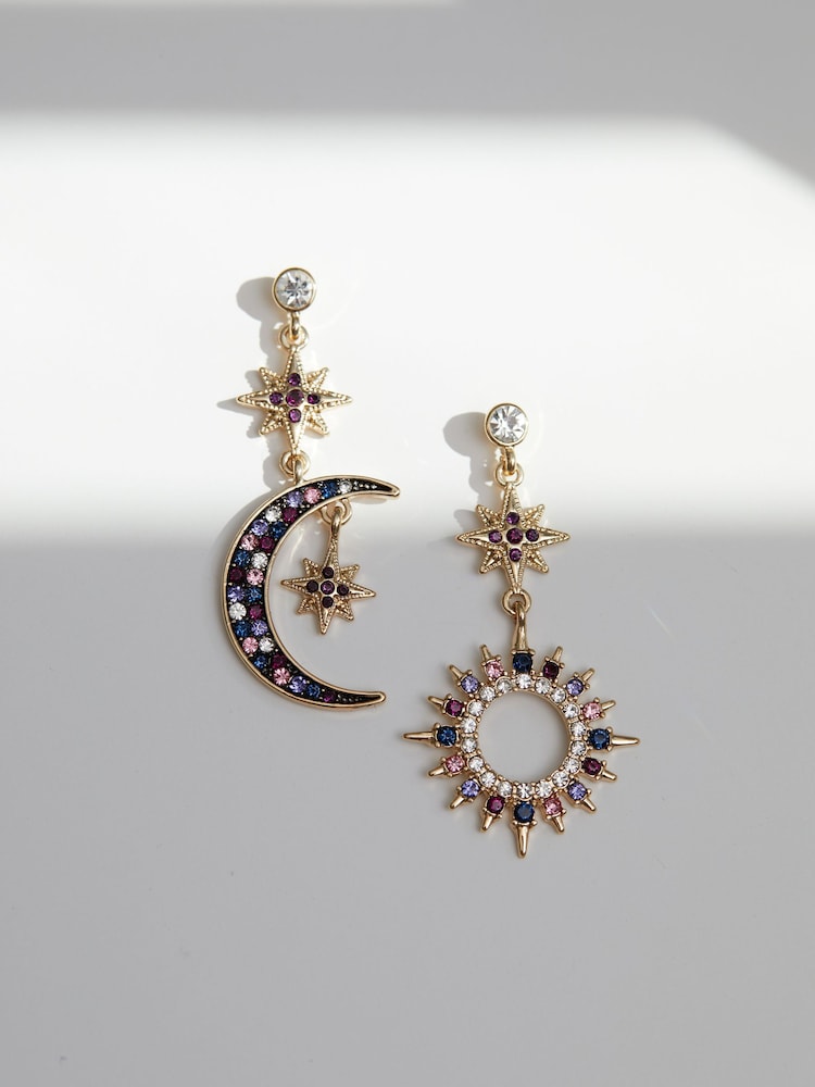 Lipsy Jewellery Gold Evil Eye Charm Mismatch Earrings - Image 2 of 2