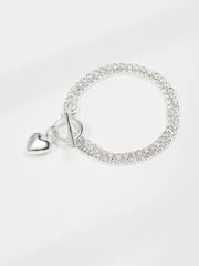Lipsy Jewellery Silver Cupchain Heart T Bar Bracelet - Gift Boxed - Image 2 of 2