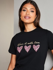 Wear it with Love Black T-Shirt - Image 1 of 4