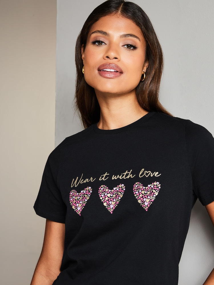 Wear it with Love Black T-Shirt - Image 1 of 4