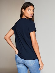 Wear it with Love Navy Blue Heart T-Shirt - Image 2 of 4