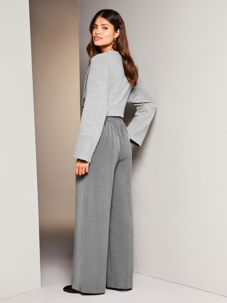 Lipsy Grey Petite Wide Leg Tailored Trousers - Image 2 of 4