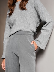 Lipsy Grey Petite Wide Leg Tailored Trousers - Image 4 of 4