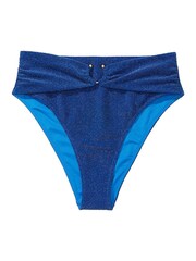 Victoria's Secret Diver Blue High Waisted Shimmer Swim Bikini Bottom - Image 3 of 3