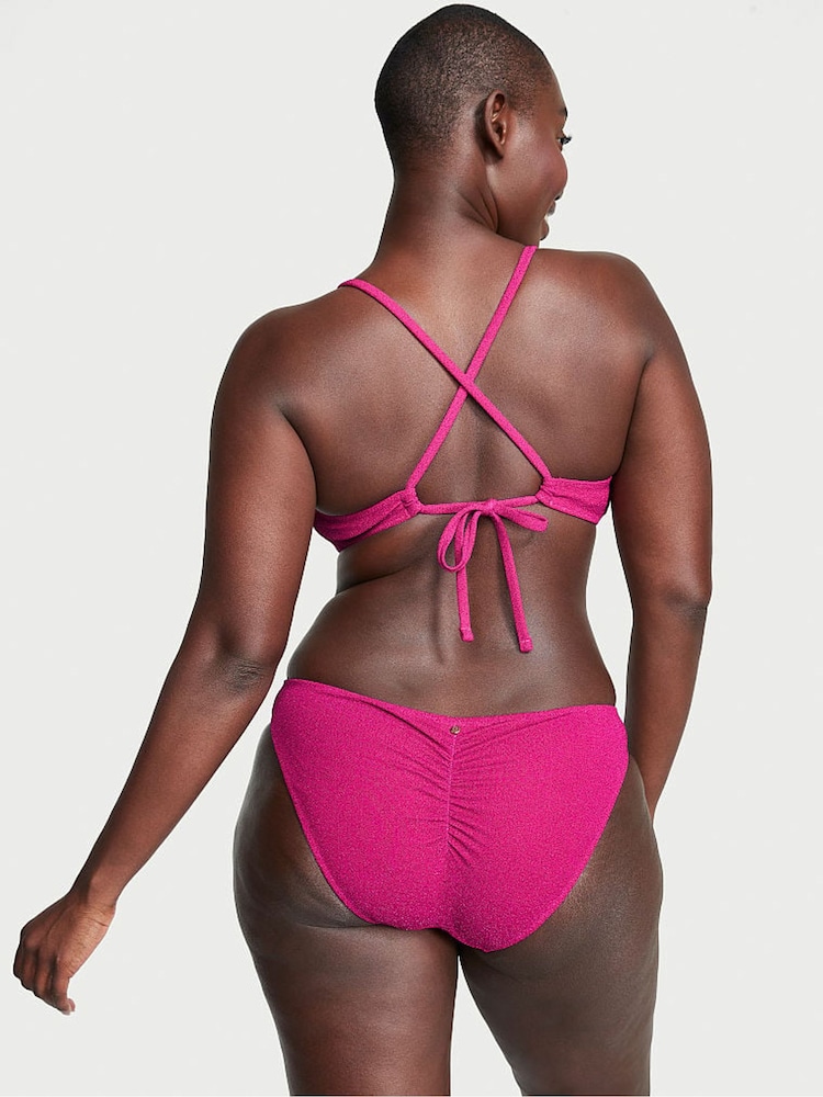 Victoria's Secret Forever Pink Cheeky Shimmer Swim Bikini Bottom - Image 2 of 4
