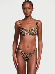 Victoria's Secret Brown Leopard Balcony Swim Bikini Top - Image 1 of 1