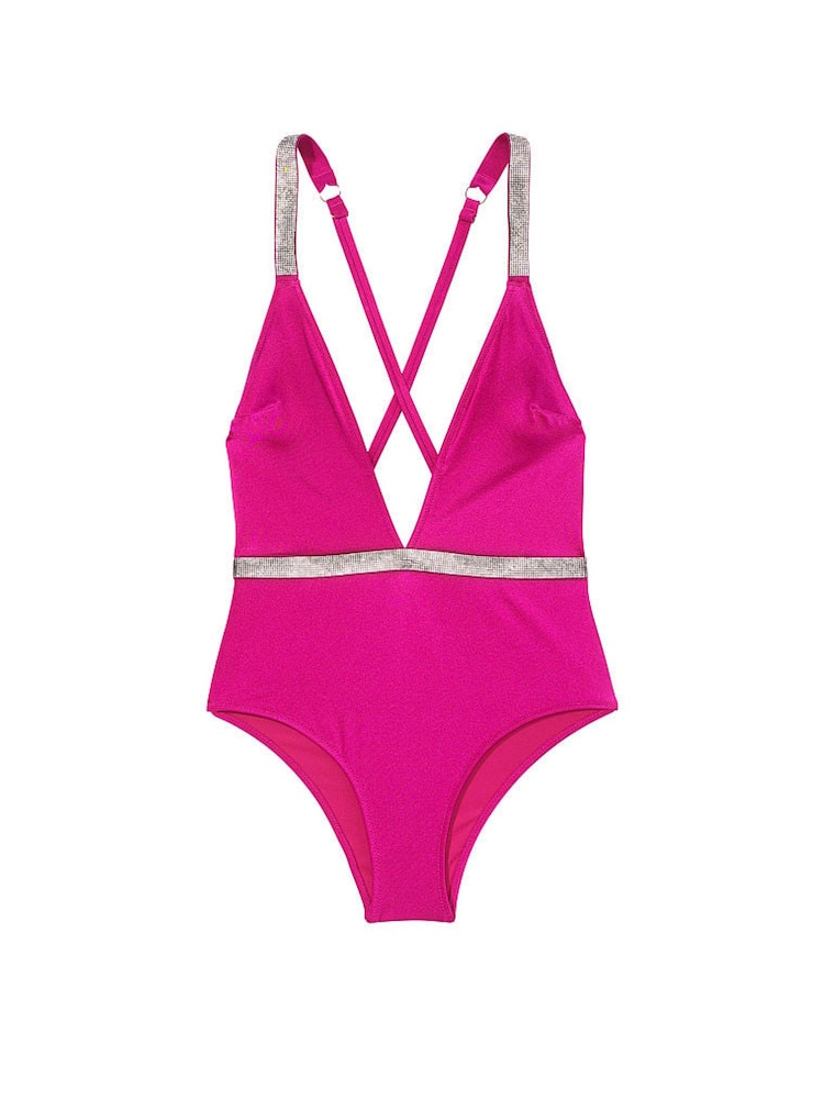 Victoria's Secret Berry Blush Pink Shine Strap Swimsuit - Image 3 of 3