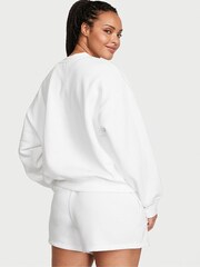 Victoria's Secret White Fleece Fleece Crew Sweatshirt - Image 2 of 3