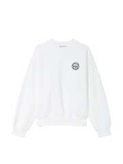Victoria's Secret White Fleece Fleece Crew Sweatshirt - Image 3 of 3
