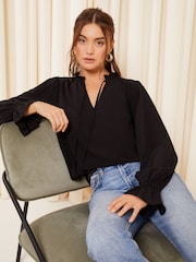 Friends Like These Langärmelige Bluse mit Bindung am Hals​​​​​​​ - Bild 2 von 4