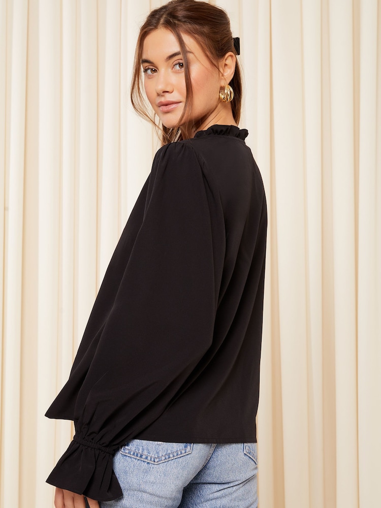 Friends Like These Langärmelige Bluse mit Bindung am Hals​​​​​​​ - Bild 4 von 4