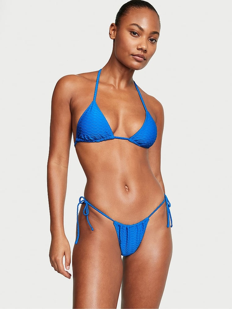 Victoria's Secret Shocking Blue Fishnet Triangle Swim Bikini Top - Image 1 of 3