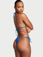 Victoria's Secret Shocking Blue Fishnet Triangle Swim Bikini Top - Image 2 of 3