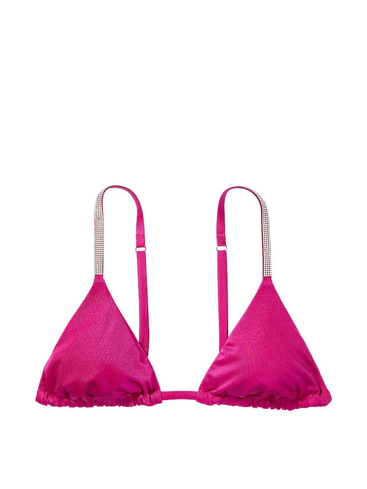 Victoria's Secret Berry Blush Pink Triangle Shine Strap Swim Bikini Top - Image 3 of 3