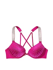 Victoria's Secret Berry Blush Pink Add 2 Cups Push Up Shine Strap Swim Bikini Top - Image 3 of 3