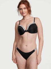 Victoria's Secret Nero Black Push Up Shine Strap Swim Bikini Top - Image 1 of 3