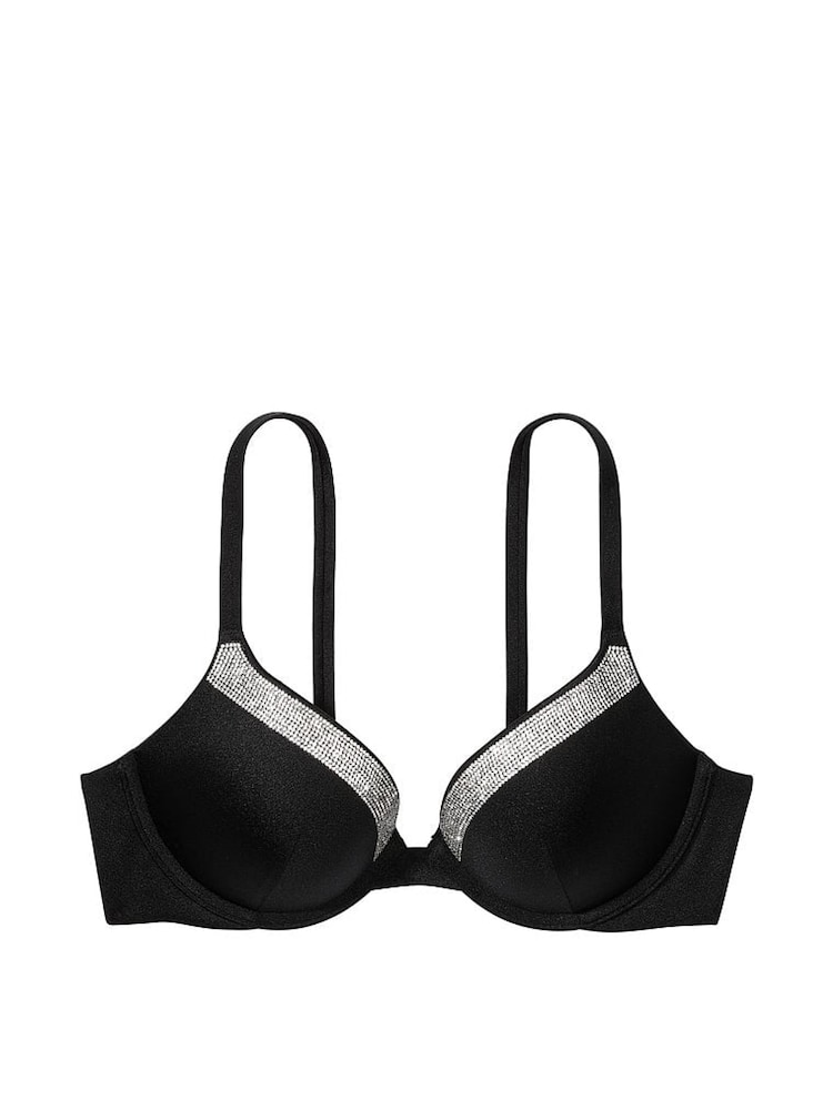 Victoria's Secret Nero Black Push Up Shine Strap Swim Bikini Top - Image 3 of 3