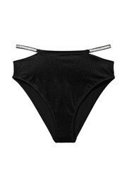 Victoria's Secret Nero Black High Waisted Shine Strap Swim Bikini Bottom - Image 3 of 3