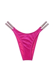 Victoria's Secret Berry Blush Pink Brazilian Shine Strap Swim Bikini Bottom - Image 3 of 3