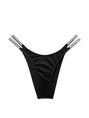 Victoria's Secret Nero Black Brazilian Shine Strap Swim Bikini Bottom - Image 3 of 3