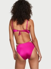 Victoria's Secret Berry Blush Pink High Waisted Shine Strap Swim Bikini Bottom - Image 2 of 3